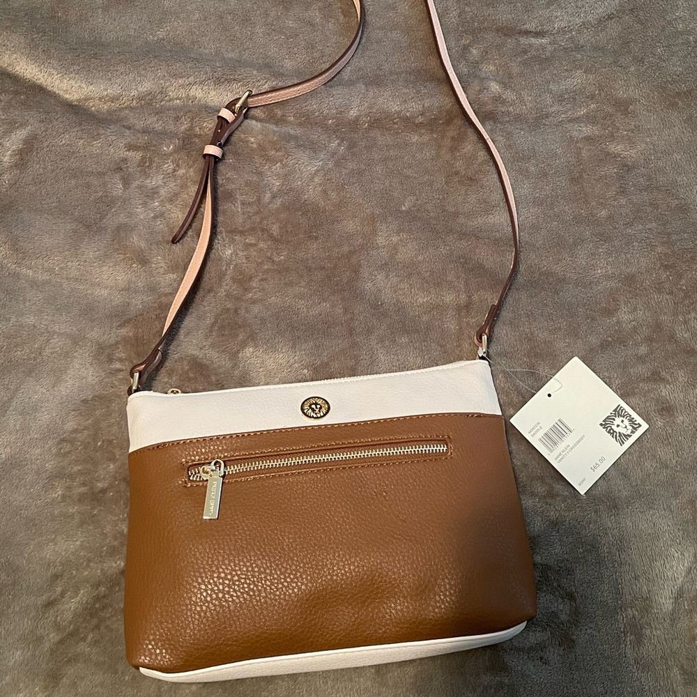 NWT Anne Klein leather cross body purse